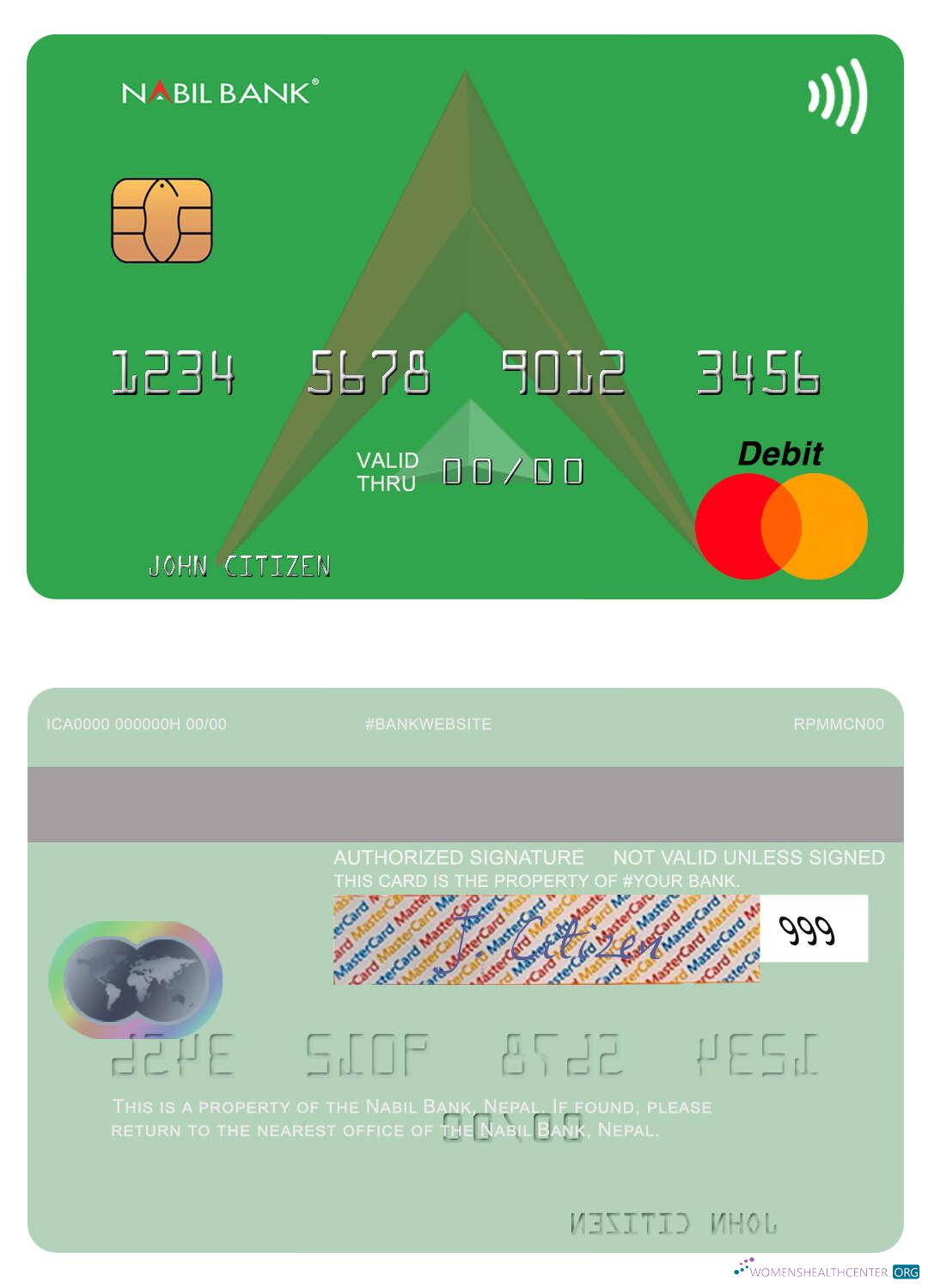 Download Nepal Nabil Bank mastercard Photoshop template